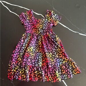 Colorful Leopard Print Girlhood Twirl Dress